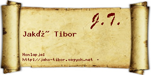 Jakó Tibor névjegykártya