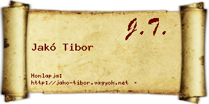 Jakó Tibor névjegykártya