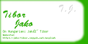 tibor jako business card